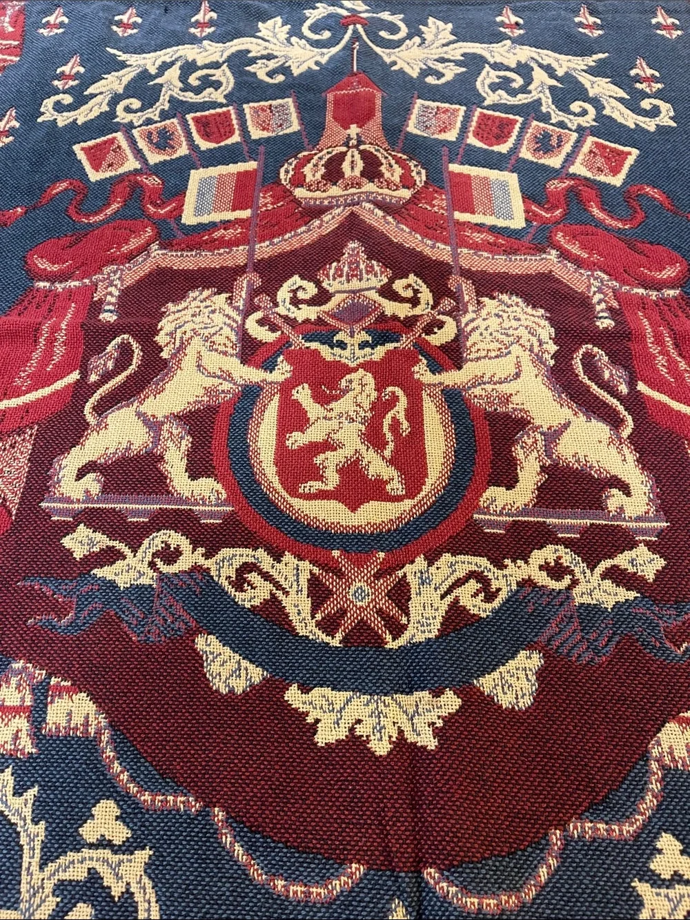 Vintage Goodwin Weavers Royal Arms Throw/Blanket